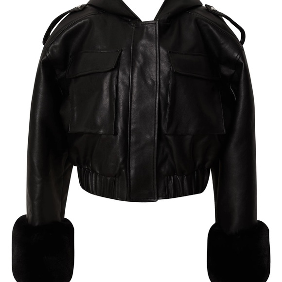 Olivia Black Faux Fur Coat - Picture 6 of 7